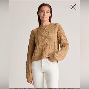 Quince Cropped Cable Crew Sweater